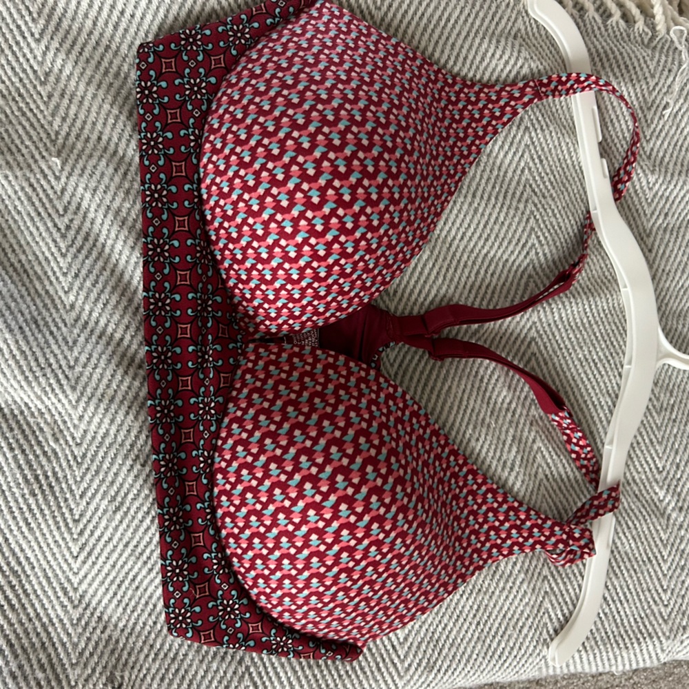 Red Patterned Bra